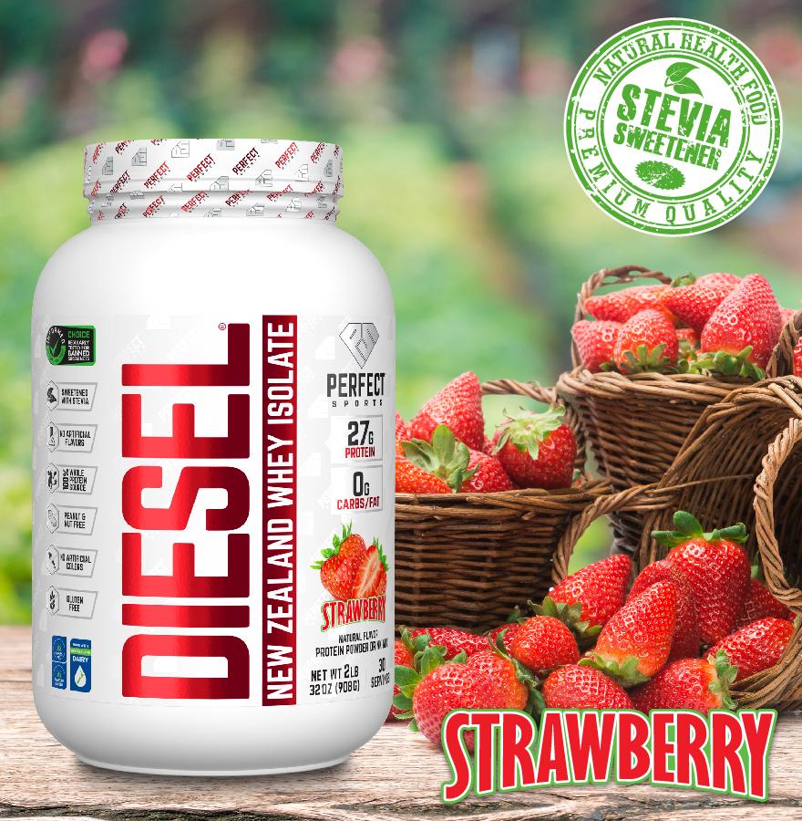 DIESEL STRAWBERRY Stevia BANNER-Mobile DIESEL New Zealand Whey Isolate Strawberry